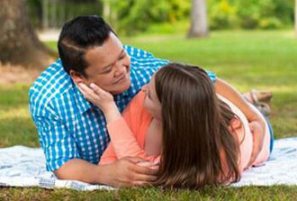 Woman enjoying a confident outdoor portrait